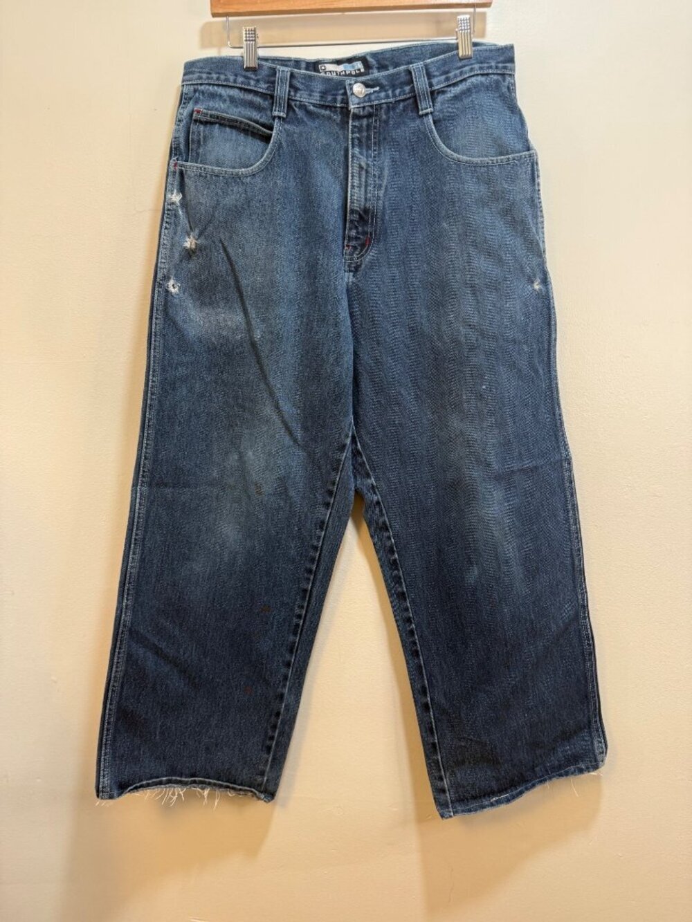 Southpole  Distressed Denim Jeans With Frayed Hem Vintage Rare Limited